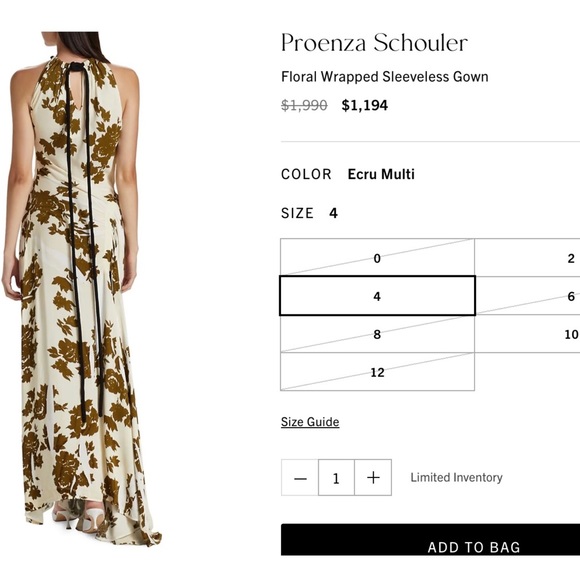 PROENZA SCHOULER FLORAL PRINTED MAXI DRESS - Picture 8 of 8